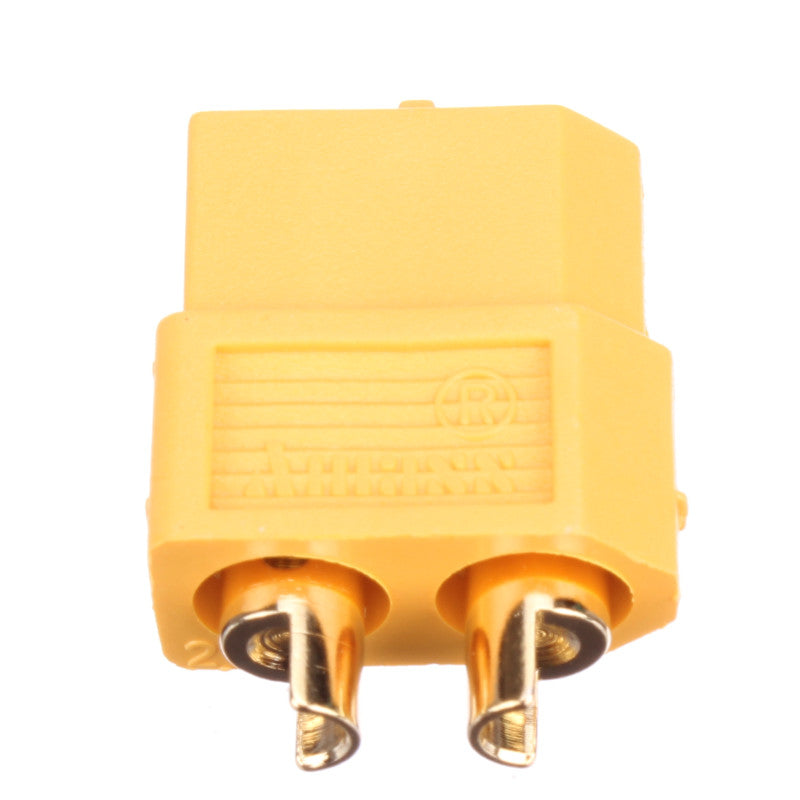 XT60-F AMASS - Plug, DC supply; XT60; female; PIN: 2; for cable;  soldering; yellow