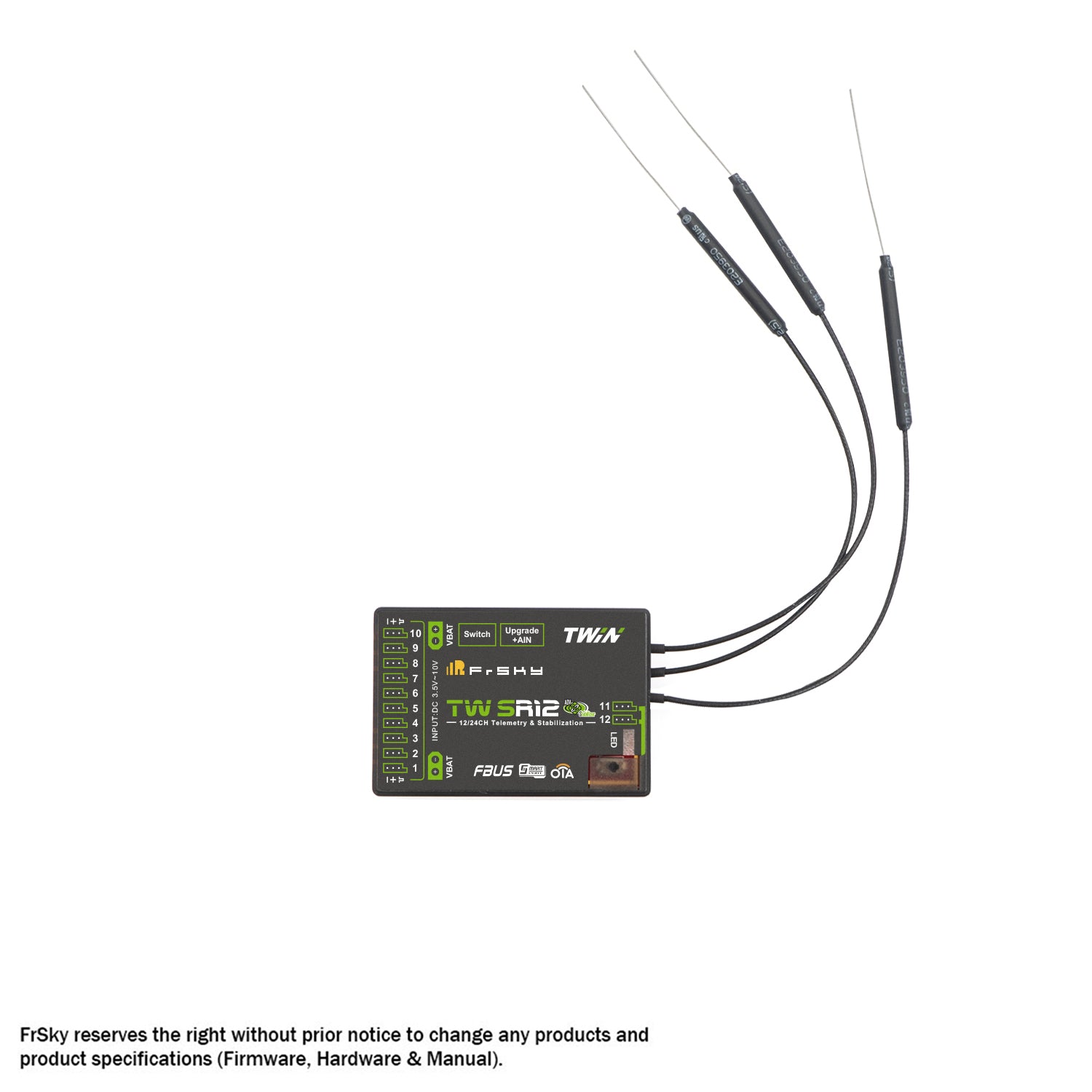 FrSky DUAL 2.4GHz TW SR12 Receiver