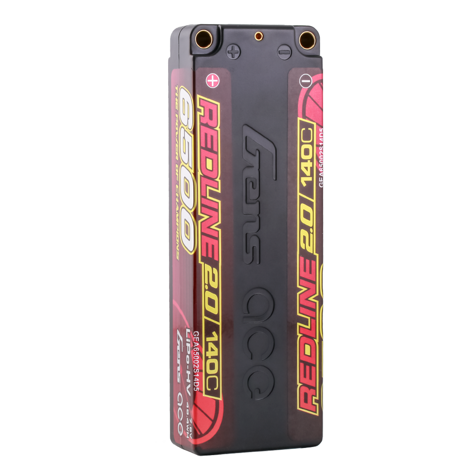 Gens Ace 6500mAh 2S 7.6V 140C HardCase 57# Redline 2.0 Series Lipo Battery With 5.0mm Bullet