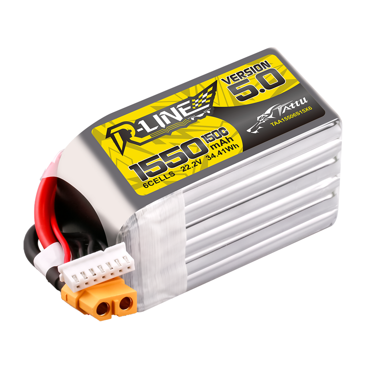 Tattu R-Line Version 5.0 1550mAh 22.2V 150C 6S1P Lipo Battery Pack With XT60 Plug