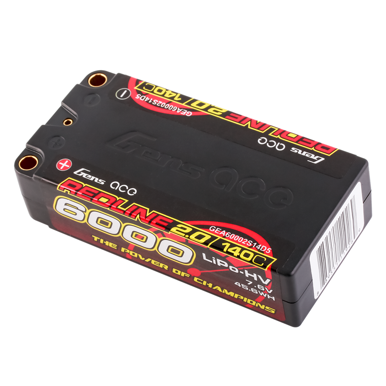 Gens Ace 6000mAh 2S2P 140C 7.6V HardCase HV Redline 2.0 Series Shorty Lipo Battery