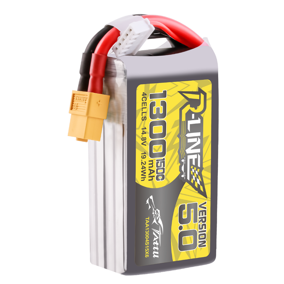 Tattu R-Line Version 5.0 1300mAh 4S 14.8V 150C Lipo Battery Pack With XT60 Plug