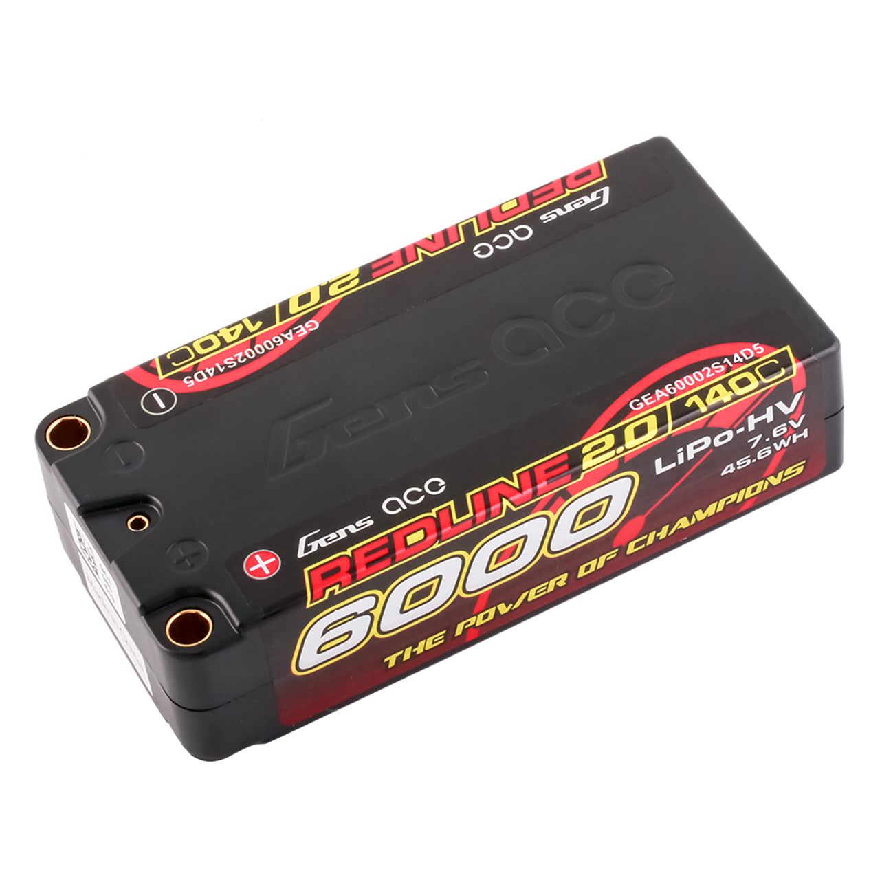 Gens Ace 6000mAh 2S2P 140C 7.6V HardCase HV Redline 2.0 Series Shorty Lipo Battery