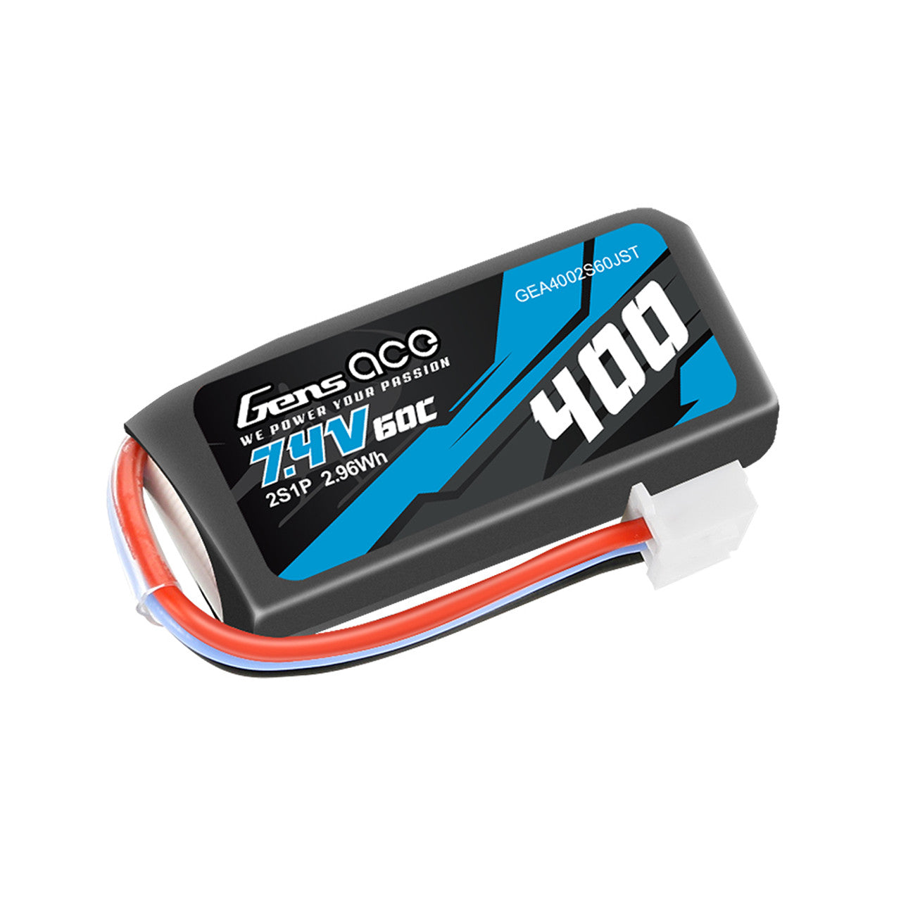 Gens Ace 400mAh 2S 60C 7.4V Lipo Battery Pack With JST-XHR Plug