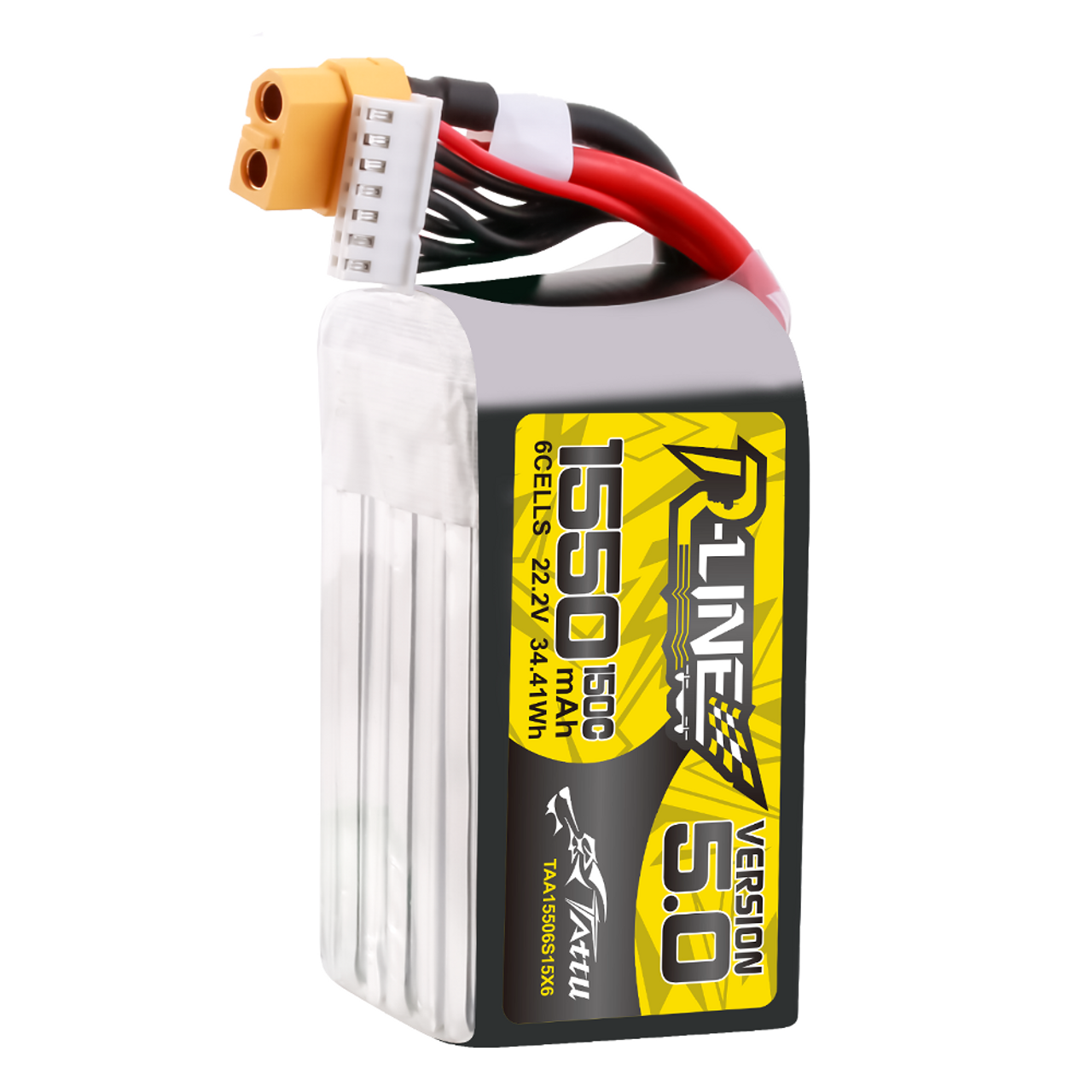 Tattu R-Line Version 5.0 1550mAh 22.2V 150C 6S1P Lipo Battery Pack With XT60 Plug