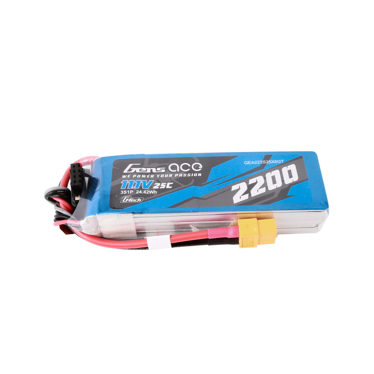 Gens Ace 2200mAh 3S 25C 11.1V G-Tech Lipo Battery Pack With XT60 Connector