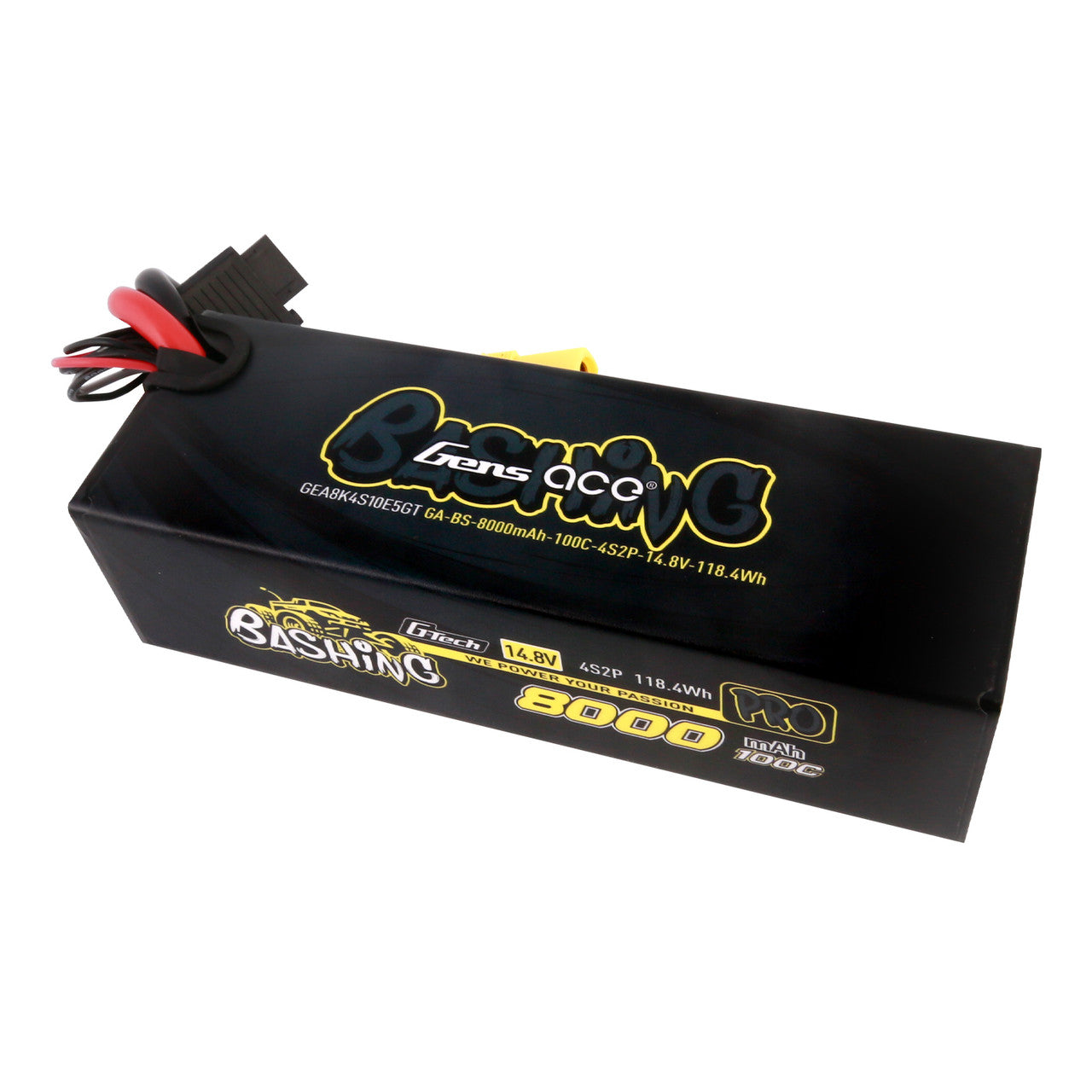 Gens Ace 4S2P 8000mah 100C 14.8v Bashing Pro G-Tech Lipo Battery Pack With EC5 Plug