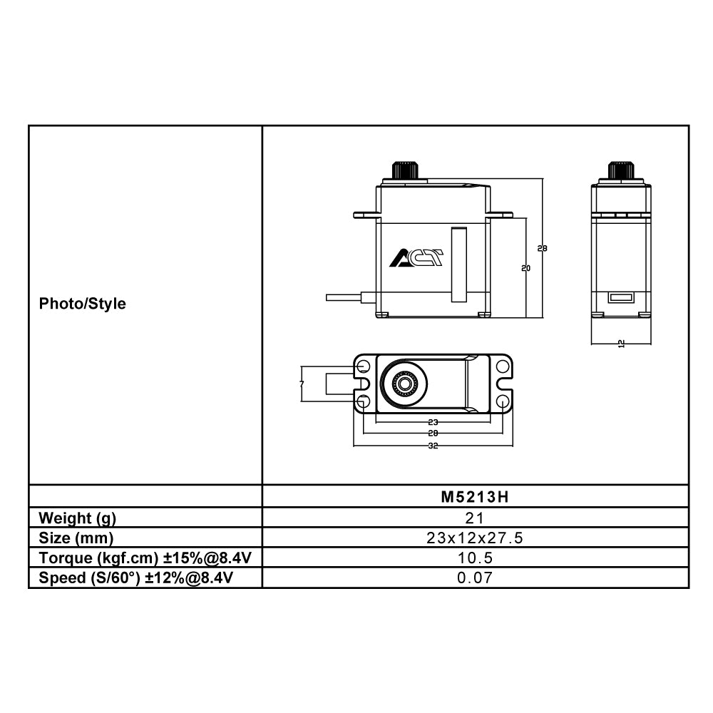 FrSky ACT Coreless Series Xact M5213H Servo