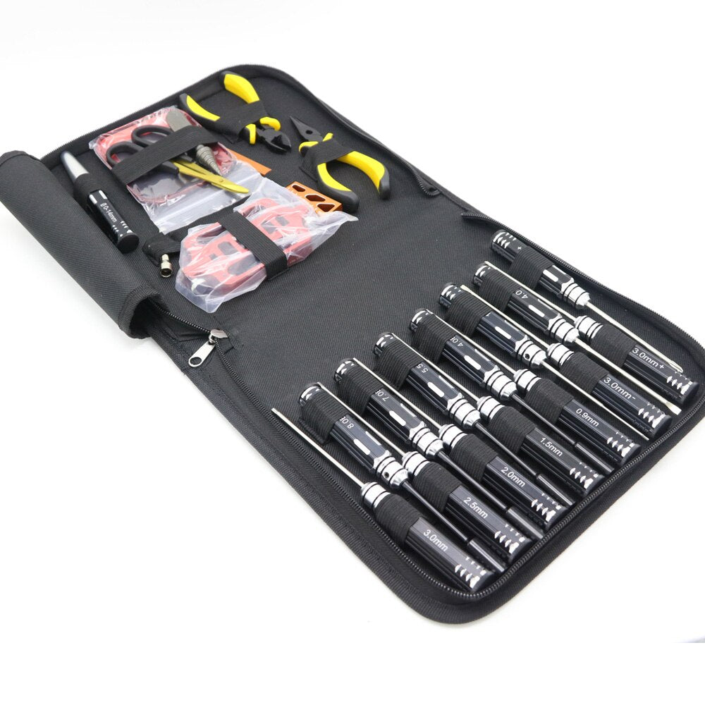 10 in 1 RC Car Tools Kits Screwdriver Pliers Sleeve Socket Repair Tools Bag  for RC